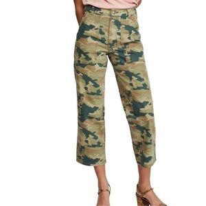 Free People We The Free Remy Camoflauge High Rise Crop Pants Cropped 26